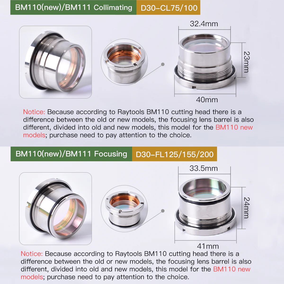 Raytools D30 F150 Converging Lens with Holder (BM111 / BM110) — Set in a Case - Image 3